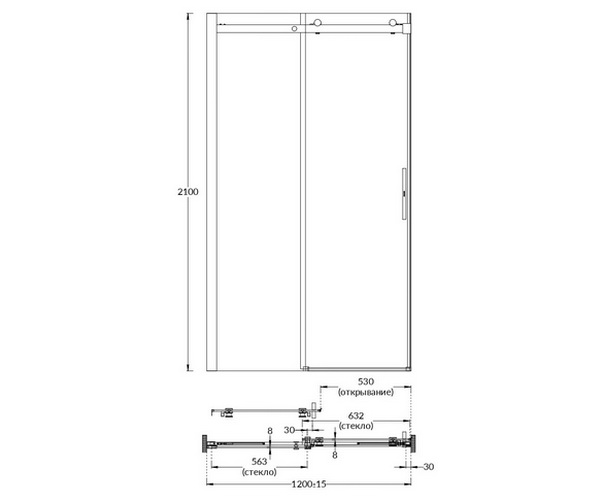 душевая дверь KERAMA MARAZZI CRISTALLO 120